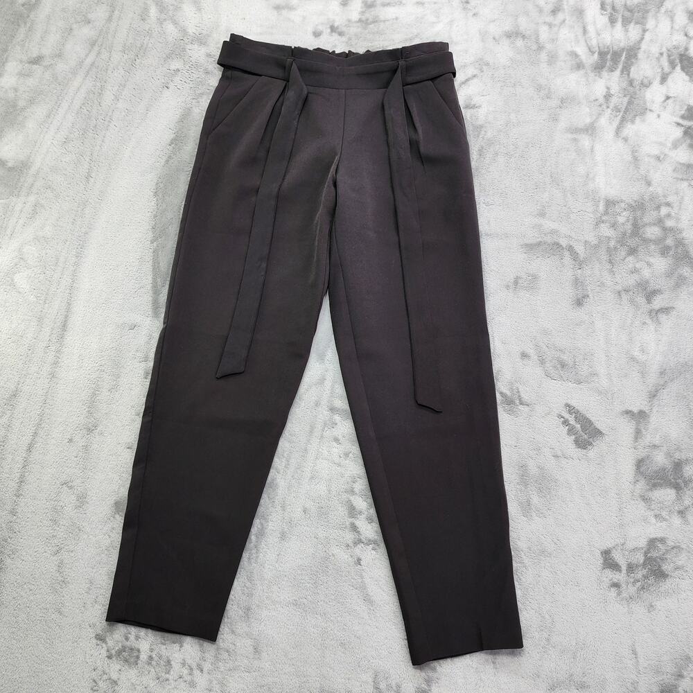 Flirtatious Young‎ Contemporary Pants Womens M Black Tie Belt Pleated Tapered